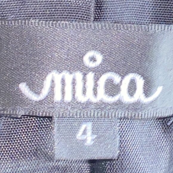 Mica Woman Black Coat Size 4 Shell 100% Polyester Lining 100% Acetate - L 35" - Picture 3 of 6